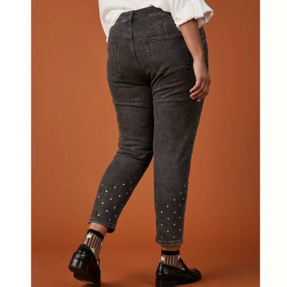 NWT Pilcro Ultra High-Rise Beaded Straight Jeans - Picture 3 of 8